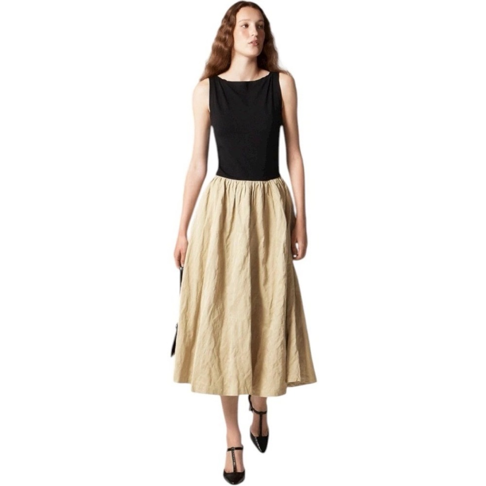 NWT J. Crew NWT XL LG Boatneck Mixy Dress Classy Cocktail Holiday Black Gold Tan